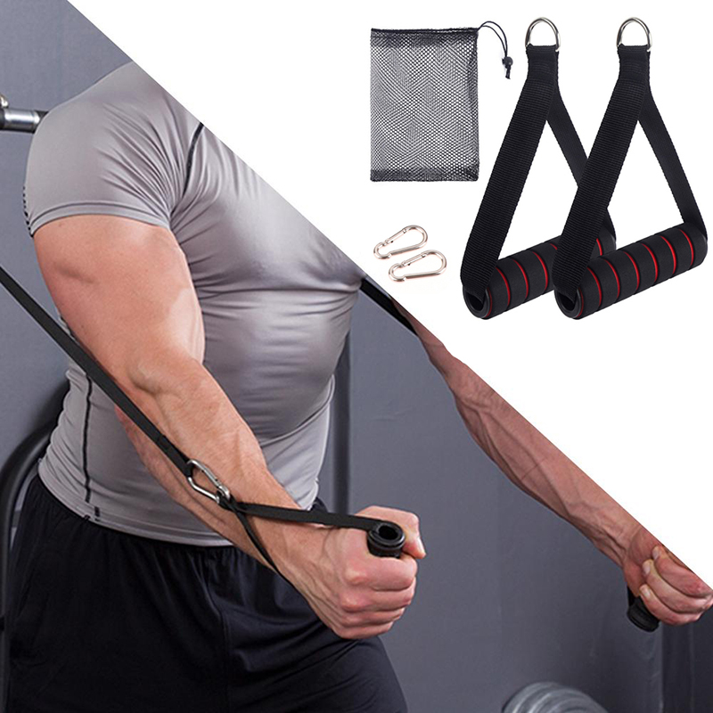 Yoga Fitness Resistance Band - 【F】頑丈なケーブルマシン用ハンドル。フック付きDリング、金属製ジムハンドル。ヨガ、エクササイズ、パワーバンド、ジムでのトレーニングに最適。