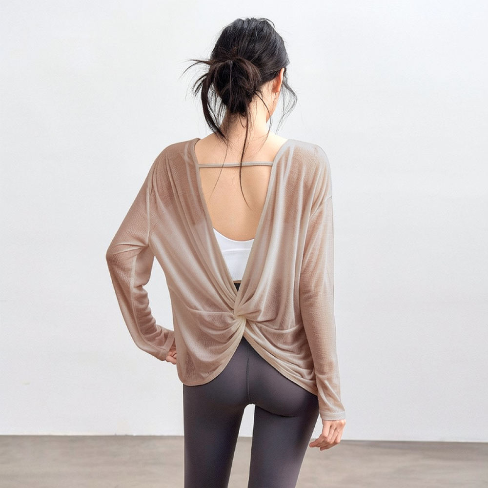 女性用 軽量ヨガブラウス 長袖 ゆったりとしたスポーツシャツ - Yoga Fitness Training のレビューと価格