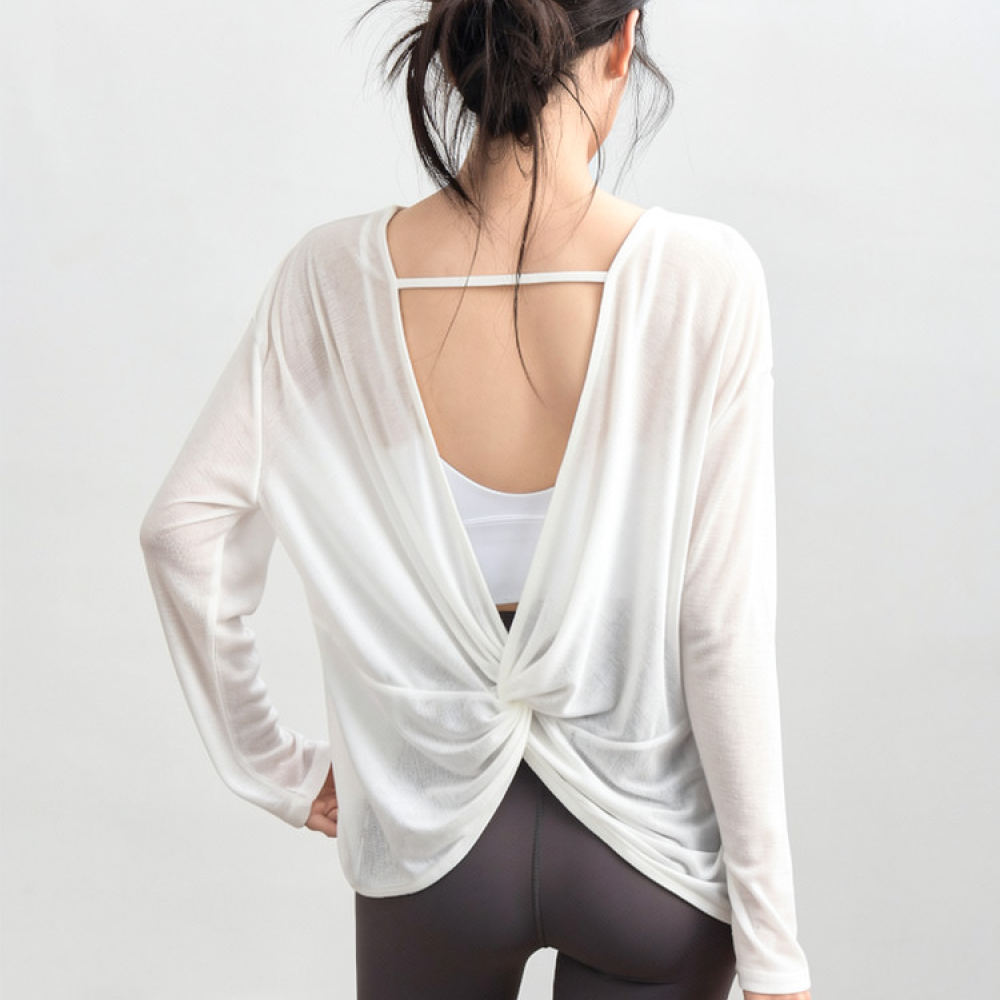 女性用 軽量ヨガブラウス 長袖 ゆったりとしたスポーツシャツ - Yoga Fitness Training のレビューと価格