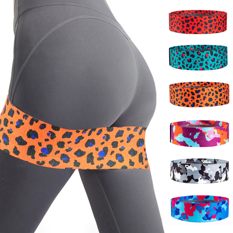 レオパード柄のブーティーバンド、滑り止め生地のレジスタンスル - Yoga Fitness Resistance Band のレビューと価格