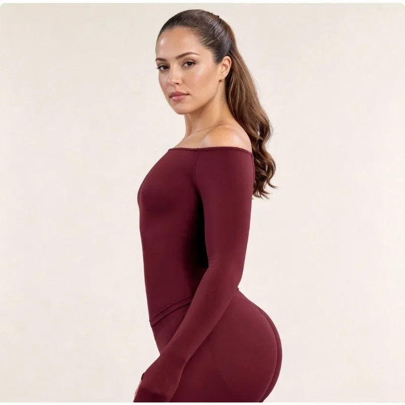 女性用、オフショルダー、長袖、ヨガトップス、速乾性、スポーツ - Yoga Of Fitness のレビューと価格