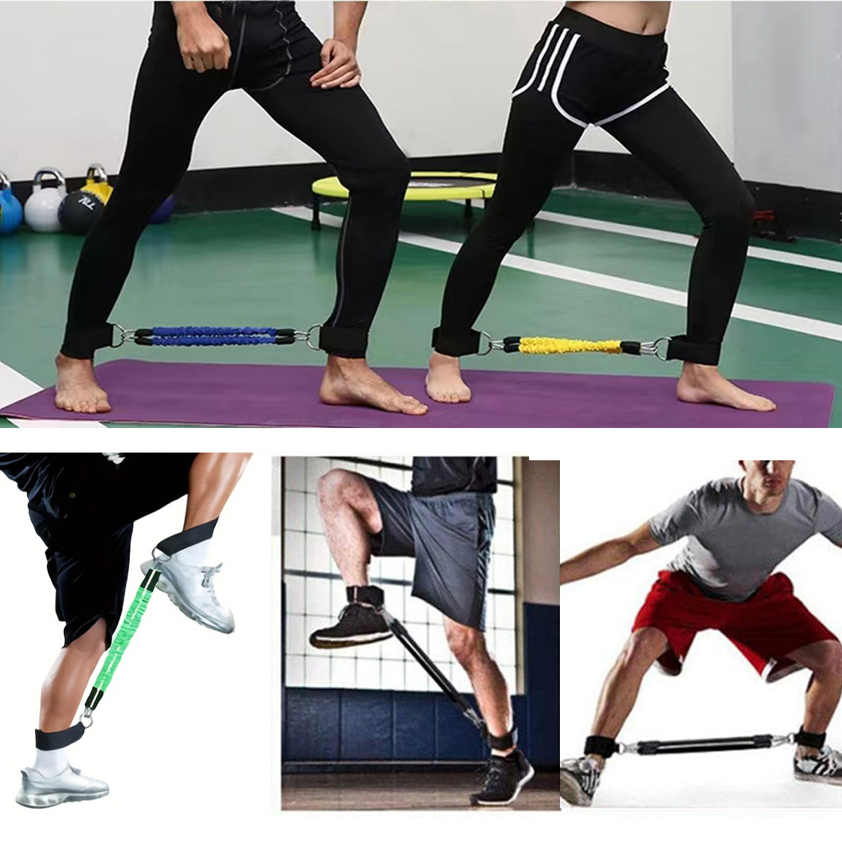 アンクルストラップ抵抗バンドセットフィットネストレーニング運 - Yoga Fitness Resistance Band のレビューと価格