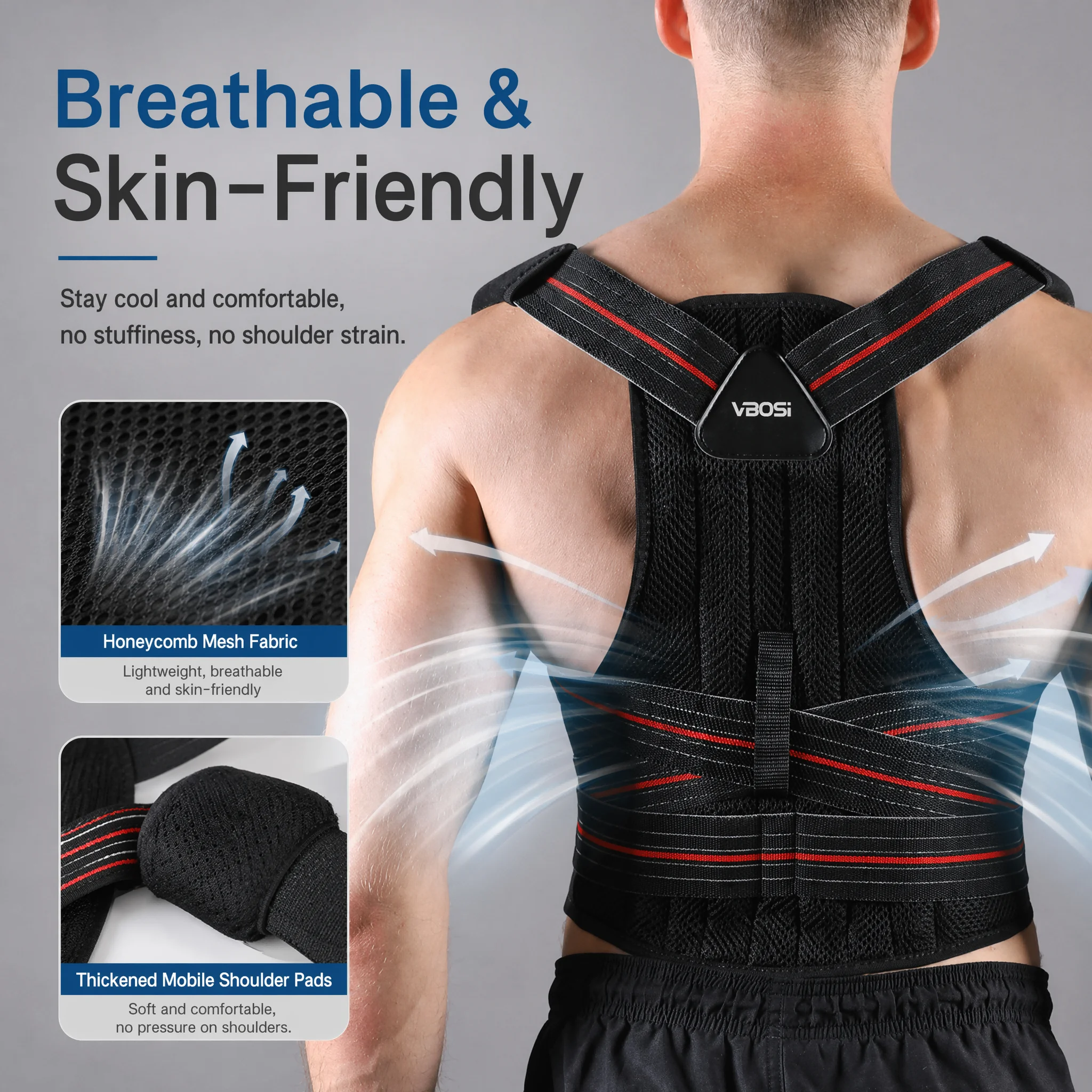 背筋矯正ベルト 調節可能な肩サポーターベルト 男女兼用 猫背 - Posture Corrector Back のレビューと価格