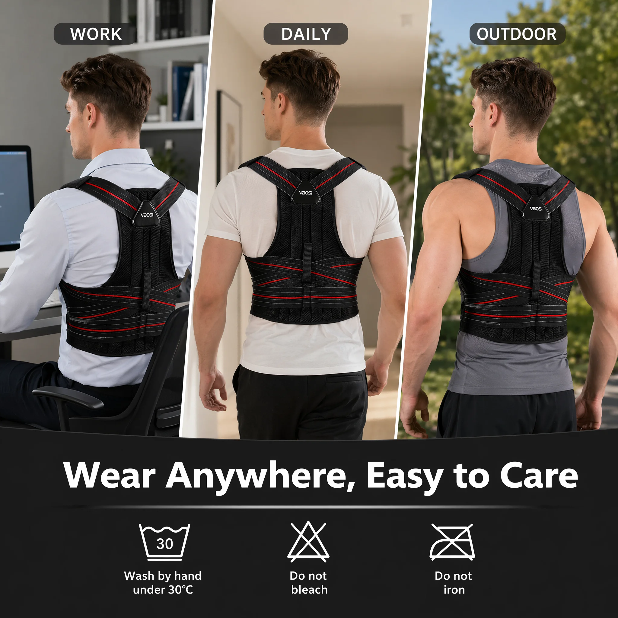 背筋矯正ベルト 調節可能な肩サポーターベルト 男女兼用 猫背 - Posture Corrector Back のレビューと価格